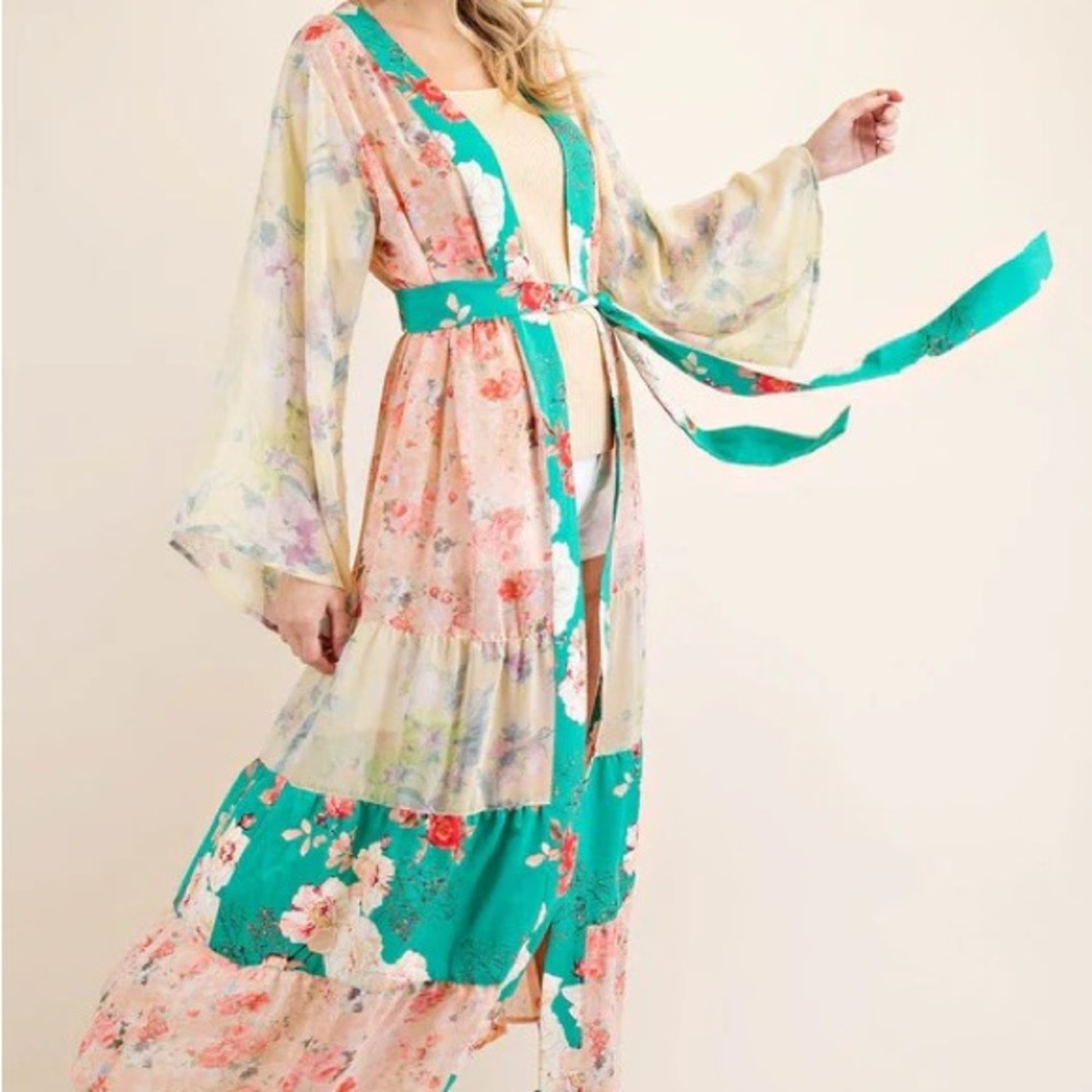 Kori Blue Bell Sleeve Sundress Resort Wear
